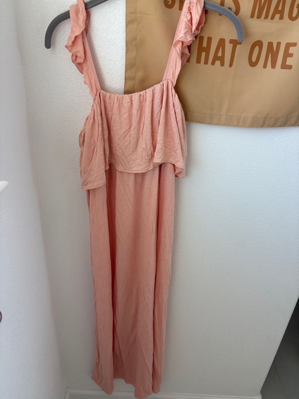 H&M MAMA maternity Peach Ruffle Strap Maxi Dress